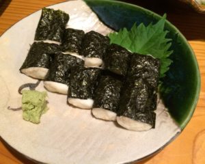 丸いもの刺身(とある居酒屋で)