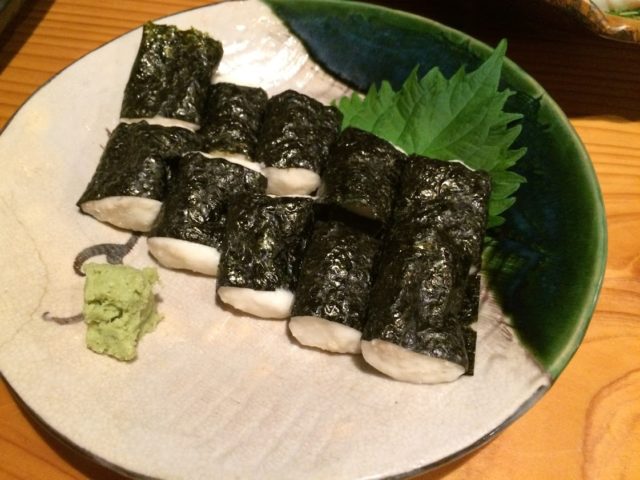 丸いもの刺身(とある居酒屋で)