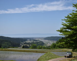 棚田と東布施と富山湾