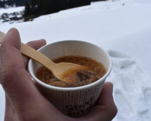 鹿肉入りのスープ