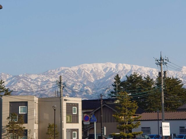 駅から山が見える